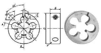 ROUND DIE High Speed Steel BSPT3/4" x 14, Price for 1, IMPA 632026, ISSA , Weight 0.24Kg HS Code:  82074030 Origin:  JAPAN
