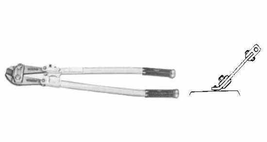 BOLT CUTTER WITH ANGLE EDGE 450mm  cap. 8/6mm OHMEGA, Price for 1, IMPA 611891, ISSA , Weight 1.80Kg HS Code:  82034000 Origin:  SPAIN