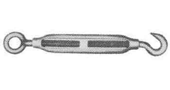 TURNBUCKLE STEEL GALVANISED OPEN TYPE M12x200 HOOK-EYE, Price for 1, IMPA 230549, ISSA 4313704, Weight 0.37Kg HS Code:  73269098 Origin:  CHINA