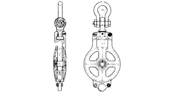CARGO BLOCK ROLLER BEARING 16" SWIVEL EYE-10 ton+cert., Price for 1, IMPA 231542, ISSA , Weight 80.00Kg HS Code:  84835020 Origin:  CHINA