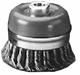 Wire Cup Brush, plaited/knot type, 75 mm dia, nut 5/8" thread, steel, Price Per PCE, HS-Code 9603500000, Origin CN, IMPA 591948, Weight 0.276Kg, TETRA, Quality B