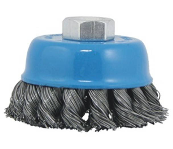 Wire Cup Brush, plaited/knot type, 60 mm dia, nut M14 thread , steel, Price Per PCE, HS-Code 9603500000, Origin CN, IMPA 592075, Weight 0.213Kg, TETRA, Quality B