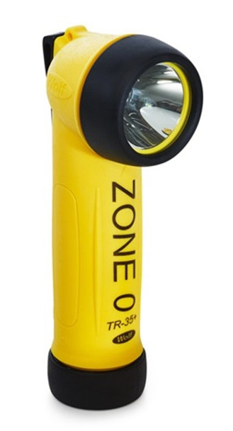 Wolf TR-30+ ATEX LED torch, certified for zone 1 & 2, angled model,  temperature class T4, IMPA 792286, Price Per PCE, HS-Code 8513100000, Origin XU, IMPA 792286, Weight 0.3Kg, Wolf Safety, Quality A