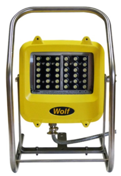 Wolf WF-300XL, ATEX LED Floodlite. 110 V, with 10 m cabel, Linkable, Price Per PCE, HS-Code 8512200040, Origin XU, IMPA 331905, Weight 7.3Kg, Wolf Safety, Quality A