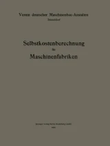 Selbstkostenberechnung für Maschinenfabriken by Jan Hendrik Bruinier