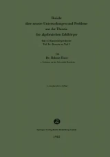 Bericht über neuere Untersuchungen und Probleme aus der Theorie der algebraischen Zahlkörper by Helmut Hasse
