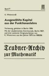 Ausgewählte Kapitel aus der Funktionenlehre by Karl Weierstrass