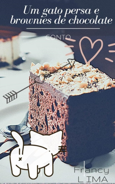 Um gato persa e brownies de chocolate