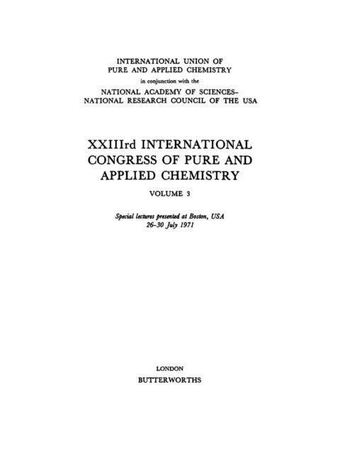 XXIIIrd International Congress of Pure and Applied Chemistry by Sam Stuart