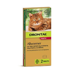 DRONTAL CAT ALLWORMER 6KG 2 TABS Fantastic Pets Australia