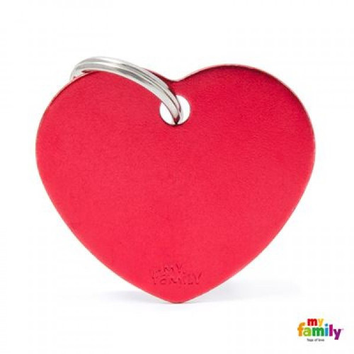 RED ID Tag Basic collection Big Heart Red in Aluminum