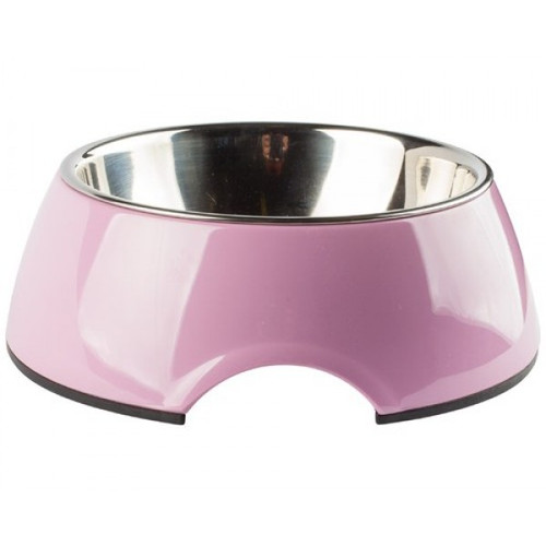 <p style="text-align: justify;">Dogit Melamine Dog Bowl with Stainless Steel Insert  Pink  Extra Small</p>