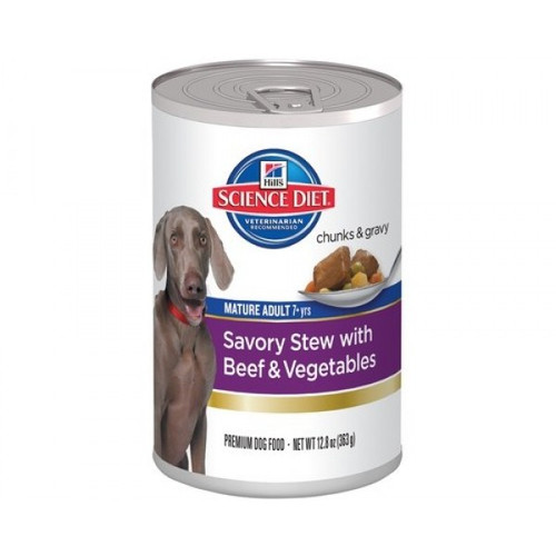 science diet canine mature adult savory stew beef vegetables 363g