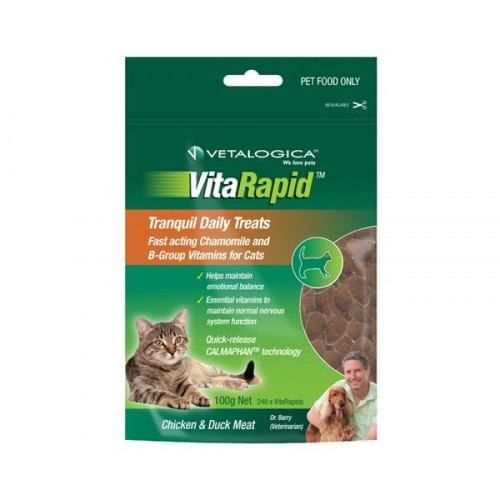 vetalogica vitarapid cat tranquil treats 100g