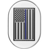 Figurati Designs Antenna Cover - Left Rear Fender - Blue Line American Flag - Chrome Fd70-Ac-Ss-Lt