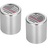 Figurati Designs Docking Hardware Covers - American Flag - Red Line - Short - Stainless Steel Fd73-Dc-2530-Ss