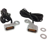 Drag Specialties Led Handlebar Marker Lights - Xl - Chrome/Amber