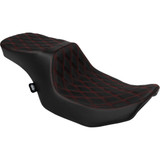 Drag Specialties Seats Seat Peformance Predator 2-Up Double Diamond Red Vinyl