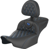 Saddlemen 823-07-207B1 Seat Roadsofa Ls Cf Ext Rch W/Br Blue Stitch