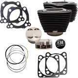 S&S Cycle 910-0849 Cylinder Kit 136" Black With Non-Highlighted Fins M8