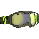 Scott Prospect Snow Cross Goggle - Khaki Green/Neon Yellow - Dual Lens - Enhancer Yellow Chrome 272846-7701335