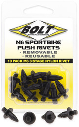 Bolt 2005-6Sriv M6 Three Stage Push Rivet Kit 10/Pk