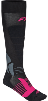 Fly Racing 350-0572L Snow Heavyweight Wool Sock Black/Pink Lg/Xl