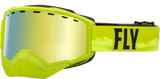 Fly Racing 37-50082 Focus Snow Goggle Green/Black W/ Gold Mirror/Yellow Lens