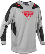 Fly Racing Kinetic Sym Jersey Light Grey/Red/Black Md 378-420M Fly Racing Kinetic Sym Jersey Light Grey/Red/Black Md 378-420M