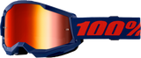 100% 50028-00021 Strata 2 Goggle Navy Mirror Red Lens