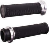 Odi Rufian Grips Tbw 1" Black/Silver V30Htwb-S Odi Rufian Grips Tbw 1" Black/Silver V30Htwb-S