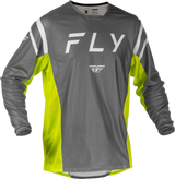 Fly Racing Kinetic Mesh Center Jersey Grey/White/Hi-Vis Sm 379-314S