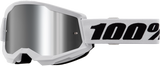 100% Strata 2 Goggle White Mirror Silver Lens 50028-00019 100% Strata 2 Goggle White Mirror Silver Lens 50028-00019
