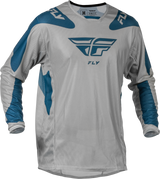 Fly Racing 379-312S Kinetic Mesh Sym Jersey Grey/Blue Sm