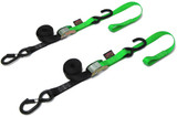 Powertye 23625-S Tie-Down Cam Sec Hook Soft-Tye 1"X6' Black/Green Pair