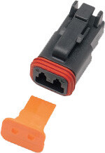 Namz Custom Cycle Dp-2B 2-Wire Black Deutsch Plug & Wdglck Hd# 72112-94Bk