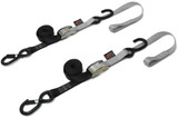 Powertye 23624-S Tie-Down Cam Sec Hook Soft-Tye 1"X6' Black/Silver Pair