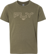 Fly Racing 354-0312Ys Youth Fly Edge Tee Military Green Ys