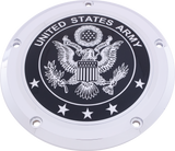 Custom Engraving Arm02-67 6 M8 Softail Derby Cover Army Chrome