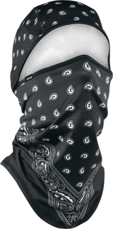 Zan Wb4L101 Sportflex Convertible Balaclava Black Paisley