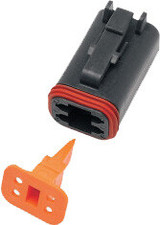 Namz Custom Cycle Dp-4B 4-Wire Black Deutsch Plug & Wdglck Hd# 72114-94Bk