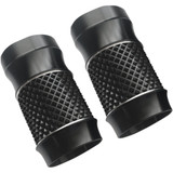 Eddie Trotta Designs Fork Slider Covers - Black Anodized - Cross-Cut Tc-962B