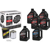 Maxima Racing Oil Twin Cam Synthetic 20W-50 Oil Change Kit - Chrome Filter 90-119016Pc