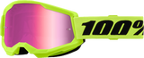 100% 50032-00010 Strata 2 Junior Goggle Neon Yellow Mirror Pink Lens