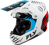 Fly Racing 73-0052Yl Youth Formula Cp Slice Helmet White/Red/Cyan Yl