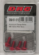 Drc D58-51-212 Aluminum Flange Bolts Red M6X12Mm 4/Pk