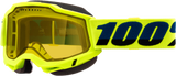 100% 50021-10010 Accuri 2 Snowmobile Goggle Neon Yellow W/ Yellow Lens