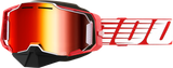 100% 50008-10010 Armega Snowmobile Goggle Red W/ Red Mirror Lens