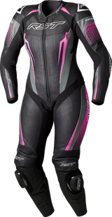 Rst Tractech Evo D3O Ladies Suit Black/Pink Leather Lg 103643Pnk-14