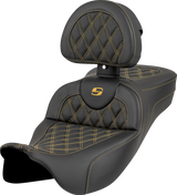 Saddlemen 808-07B-184B7 Seat Roadsofa Ls Ext Rch Gold Stitch